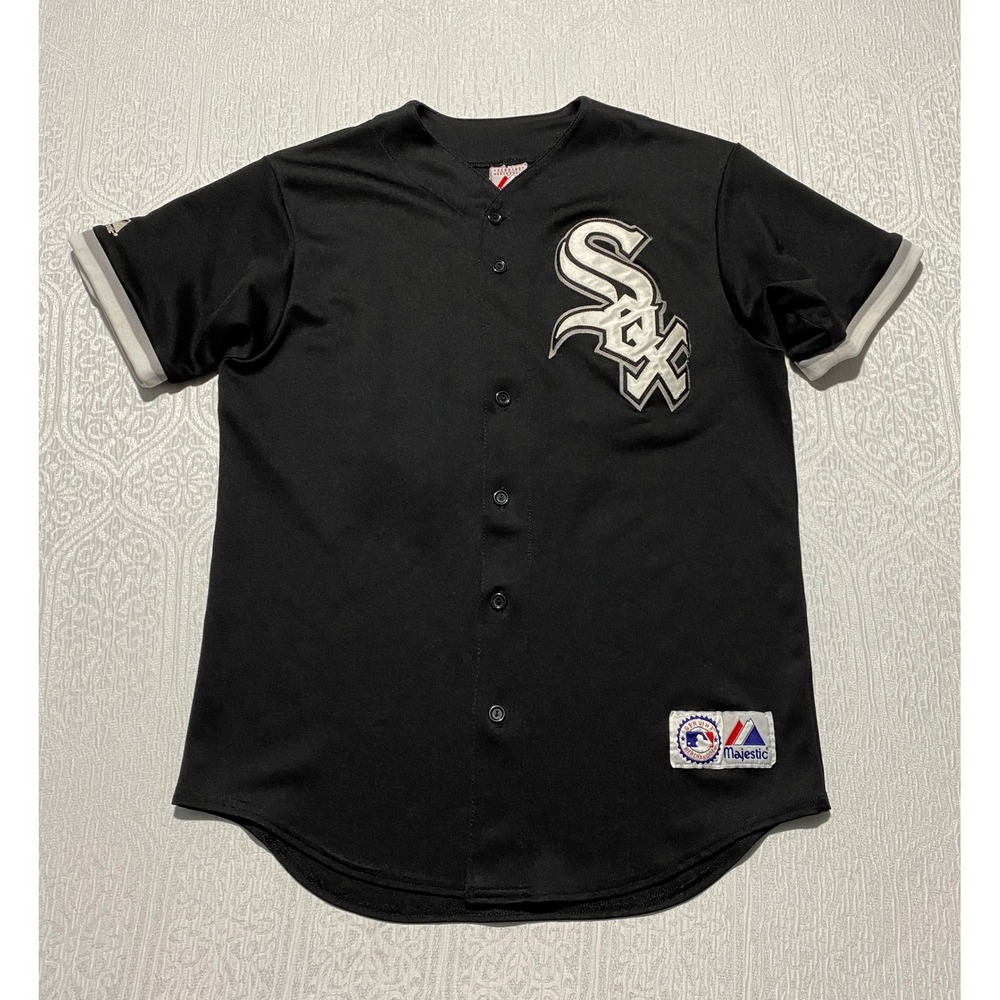 Majestic Chicago‎ White Sox Bobby Jenks 45 Baseball Jersey Mens Black MLB Medium